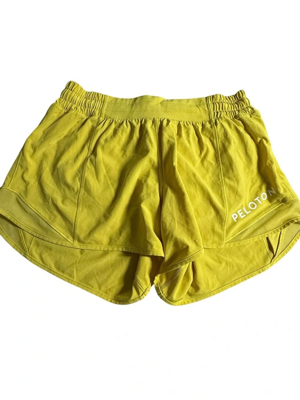 lululemon athletica Yellow Running Shorts with Peloton Detail